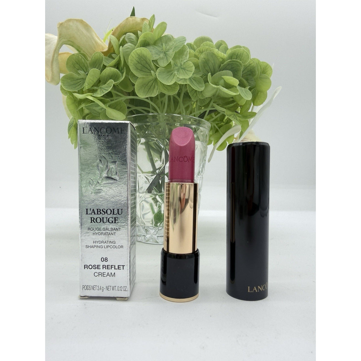 Lancome L’ABSOLU ROUGE Lipstick 08 Rose Reflet Cream 0.12 oz New in Box