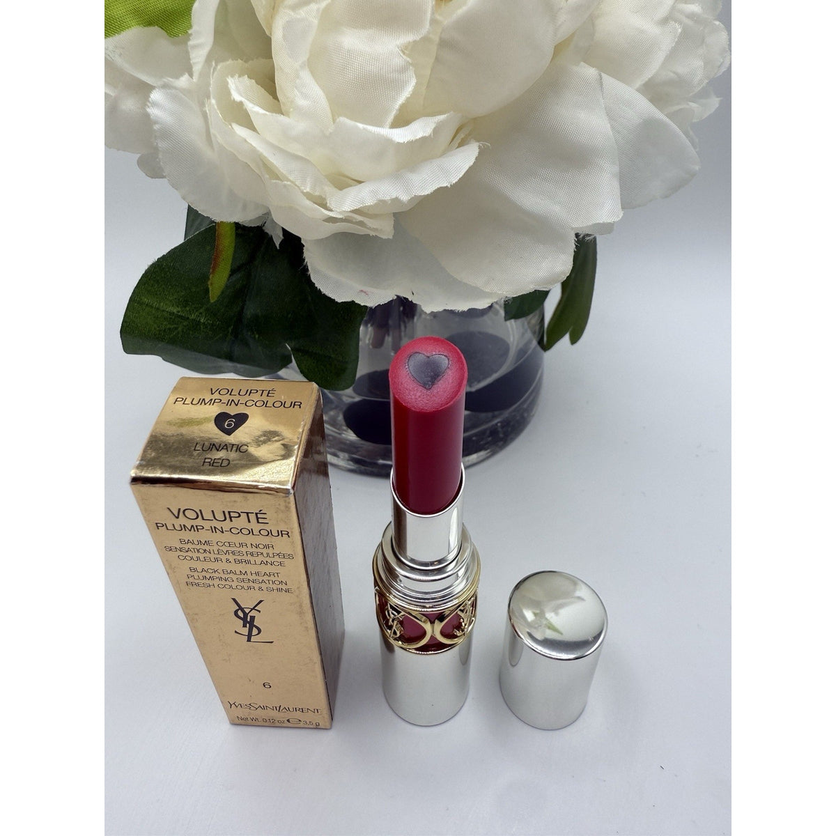 YVES SAINT LAURENT VOLUPTE PLUMP IN COLOUR 6 LUNATIC RED 3.5 G/0.12 OZ