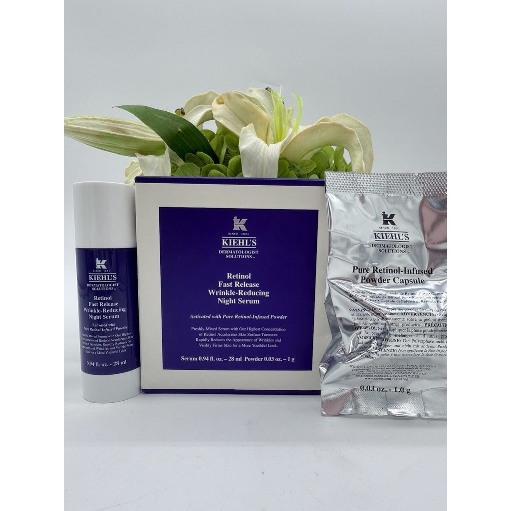 Kiehl's Retinol Fast-Release Wrinkle Reducing Night Serum 0.94oz& 1g New In Box