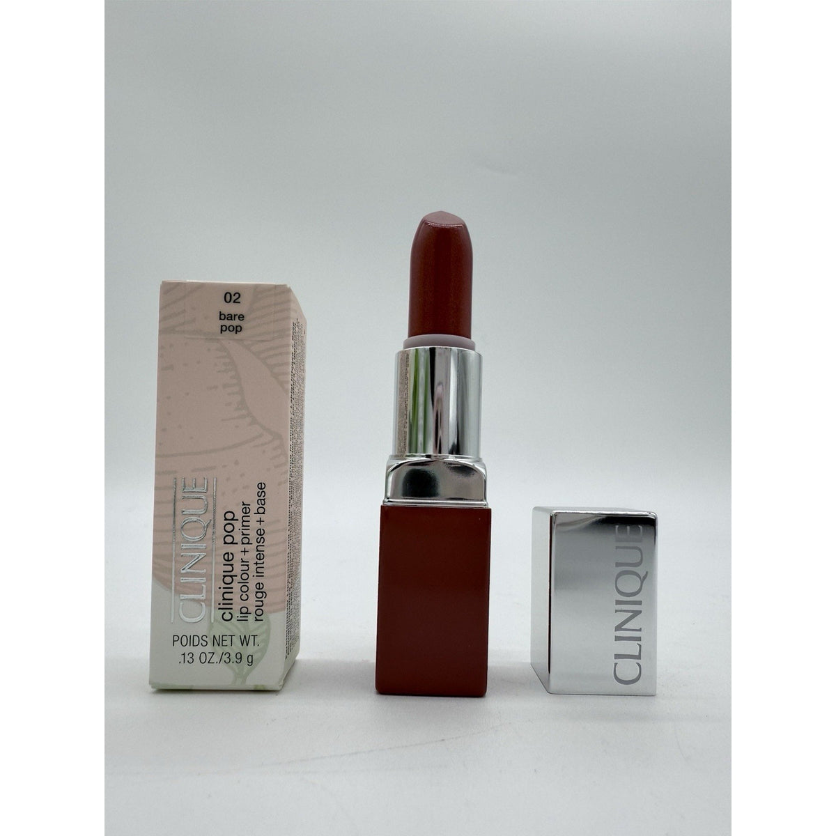 Clinique Pop Lip Colour + Primer Lipstick 02 Bare Pop .13oz / 3.9g