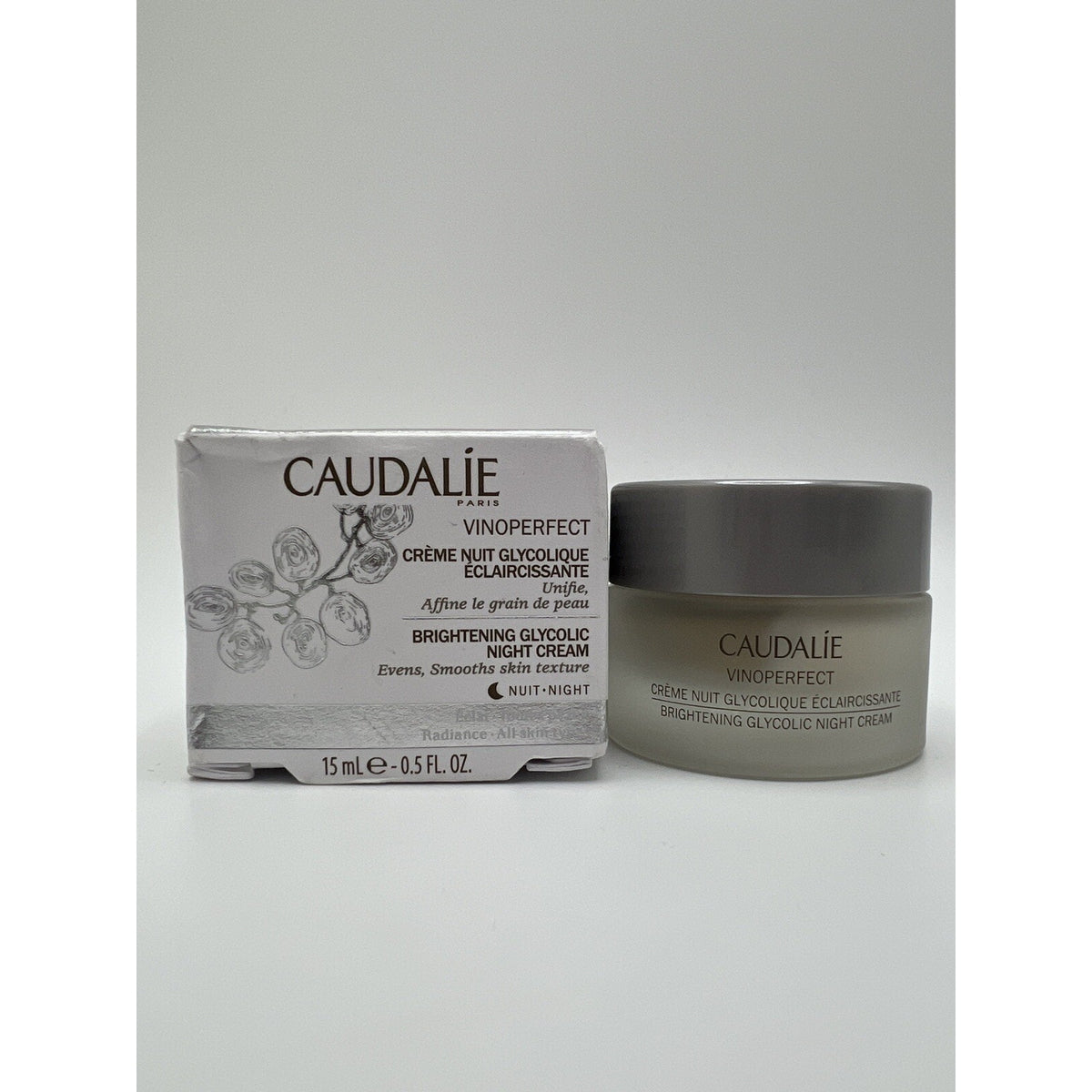 Caudalie Vinoperfect Brightening Glycolic Night Cream 0.5oz/15mL NIB
