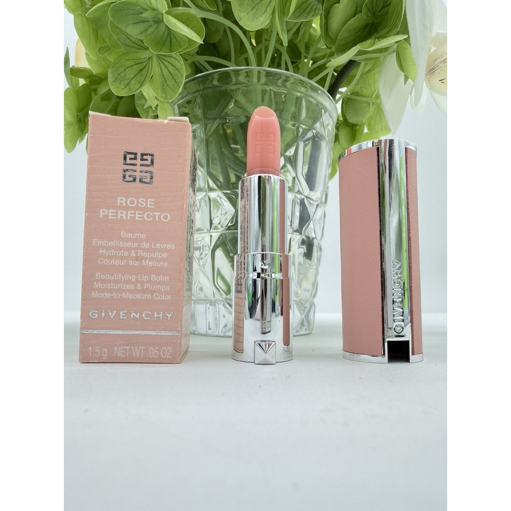 Givenchy Rose Perfecto Beautifying Lip Balm 001 Pink Irresistible Travel Sz 1.5g