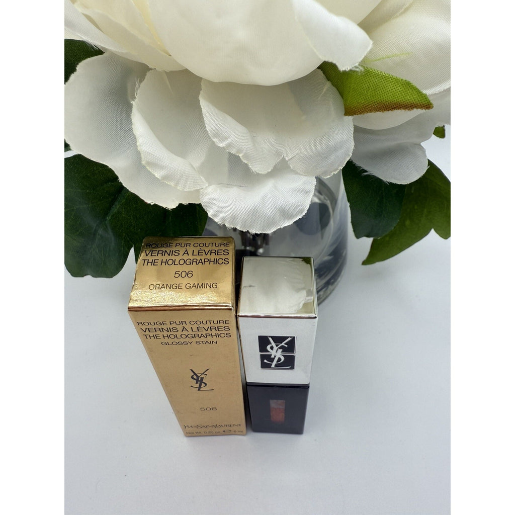 YSL Yves Saint Laurent Pur Couture Holographic Lip Stain 506 Orange Gaming