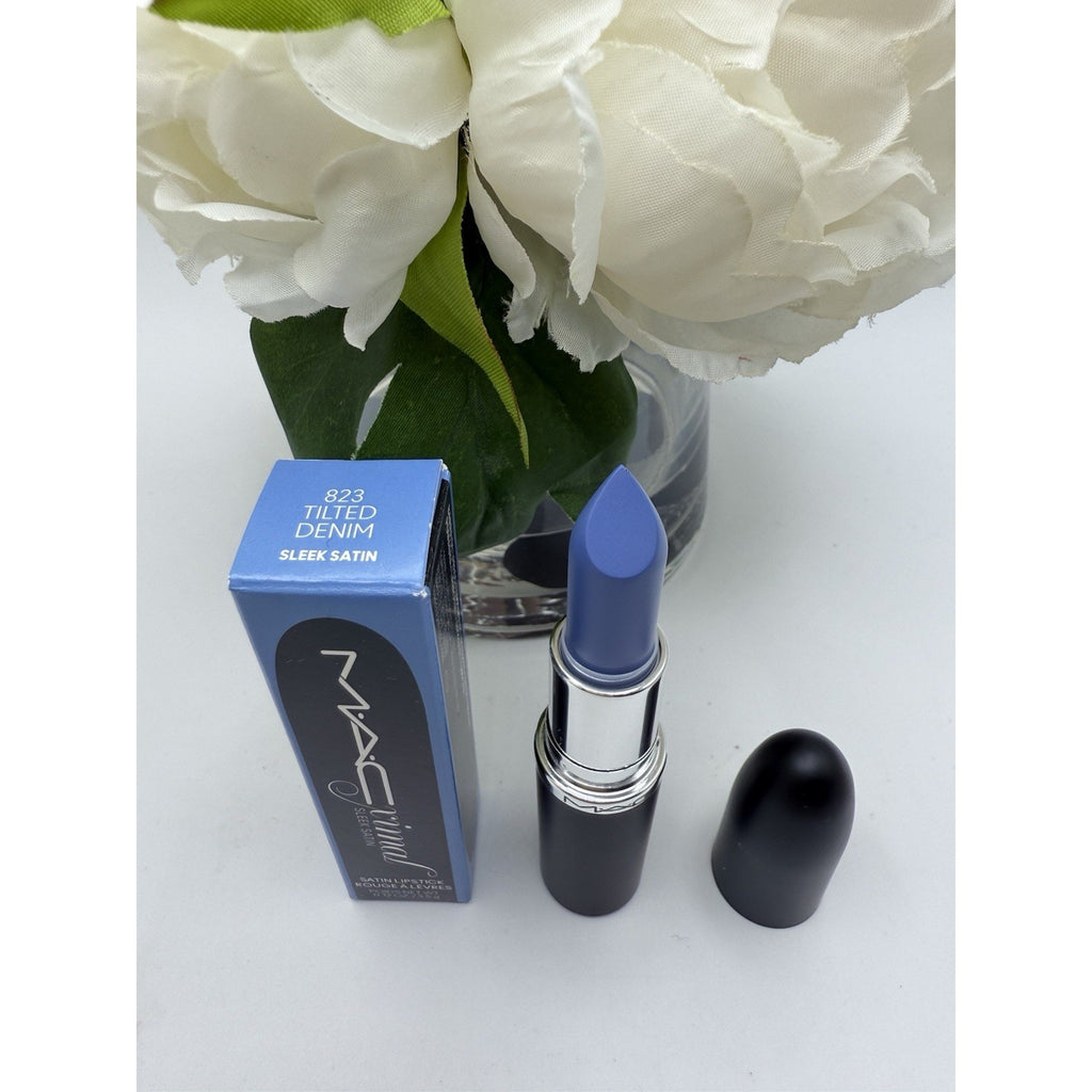 Mac Ximal Sleek Satin Lipstick 823 TILTED DENIM - Full Size 3.5 g / 0.12 Oz