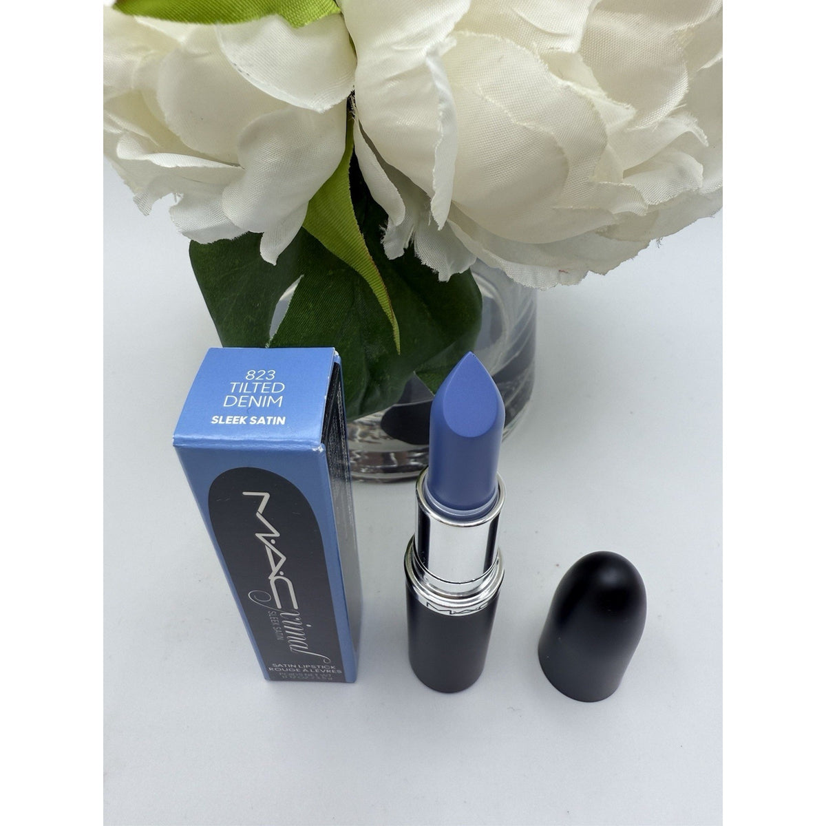 Mac Ximal Sleek Satin Lipstick 823 TILTED DENIM - Full Size 3.5 g / 0.12 Oz