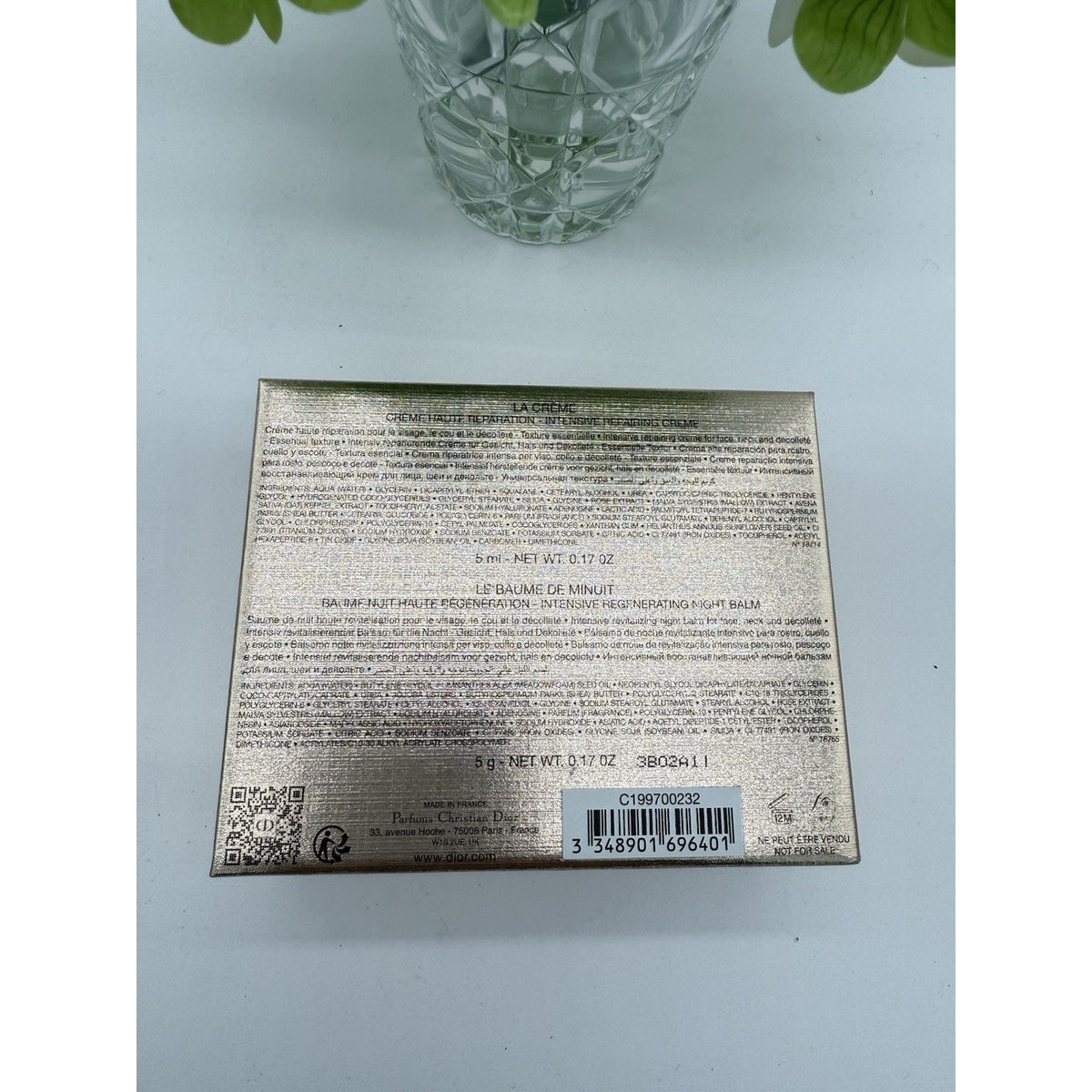 Dior Prestige Gift Set Repair Creme + Intensive Regenerating Night Balm .017oz