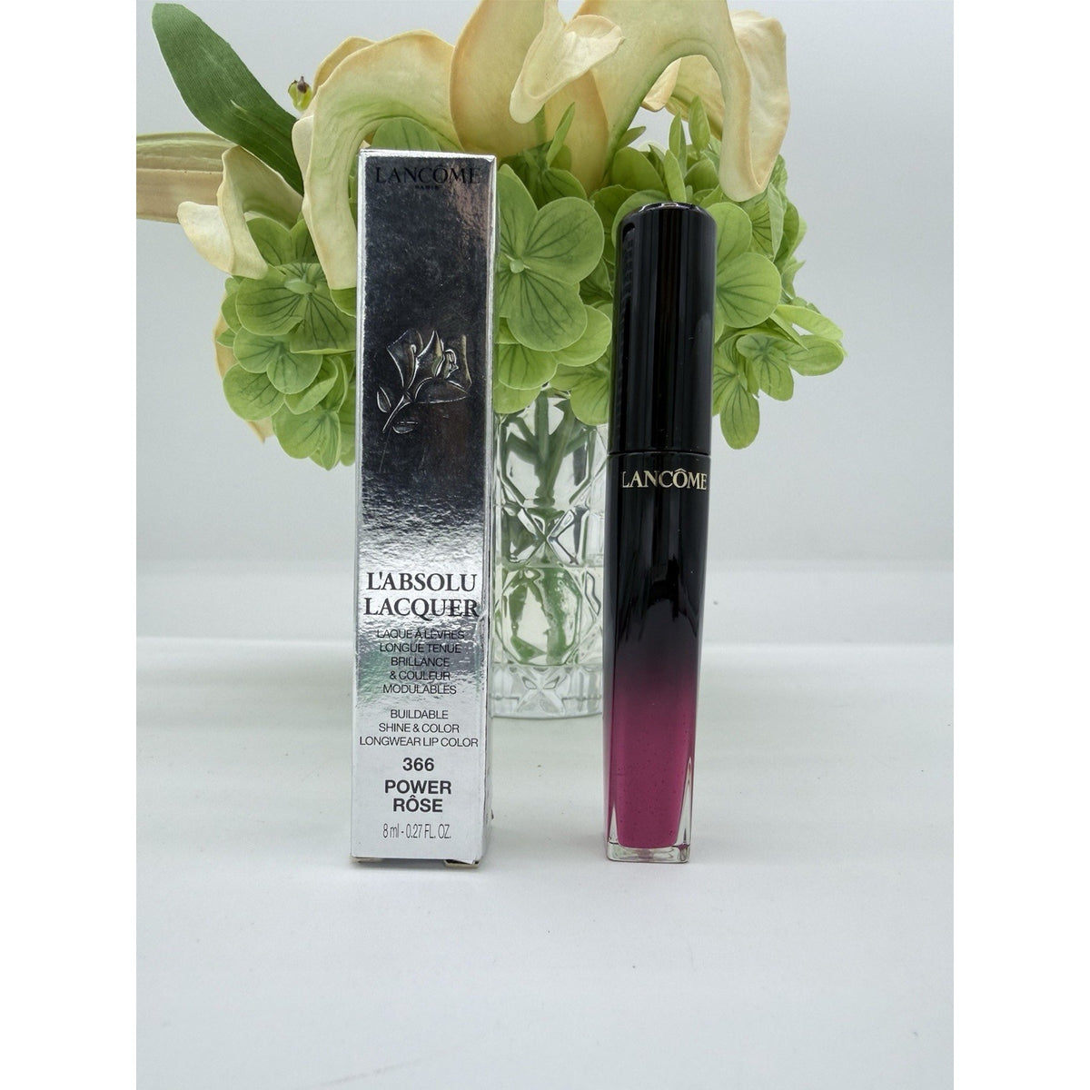 Lancome L'Absolu Lacquer Shine & Color Longwear Lip Color 366 Power Rose 8ml