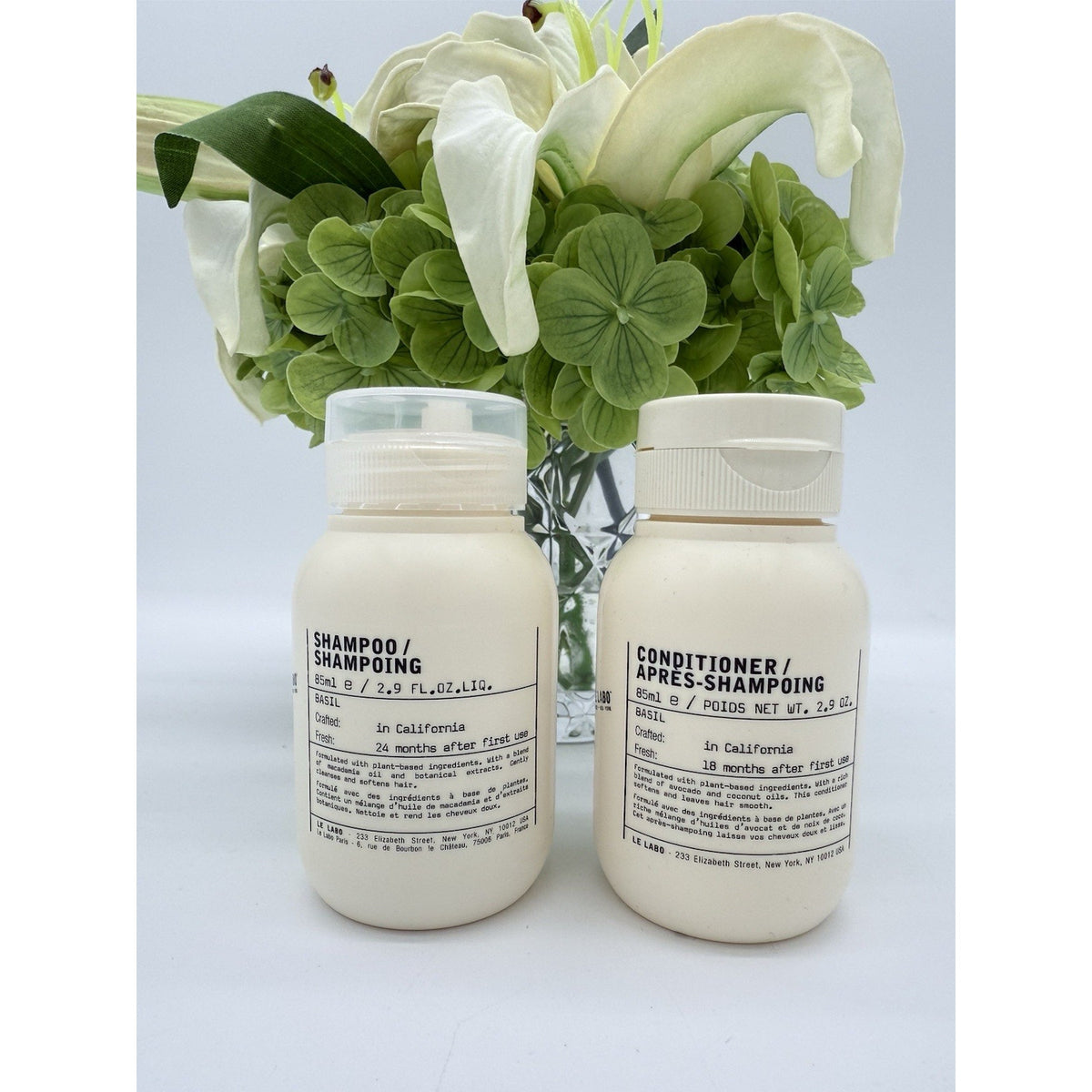 Le Labo Basil Shampoo & Conditioner Travel Size 2.9oz / 85ml Each