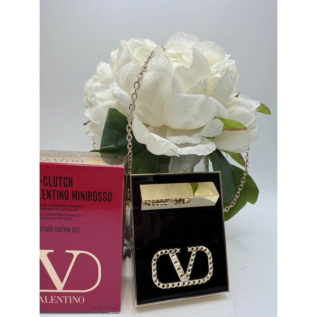 Valentino Star Studs Edition Set Go Clutch Luminizing Powder 111 & Lipstick 111A