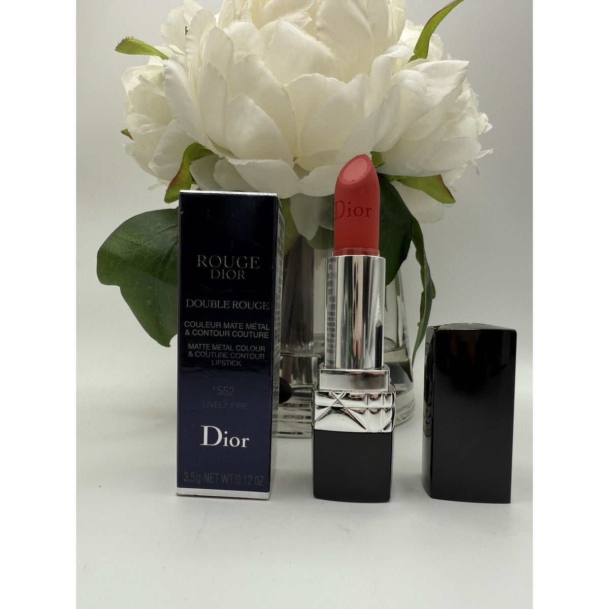 Rouge Dior Double Rouge Matte Lipstick 552 Lively Fire Full Size New