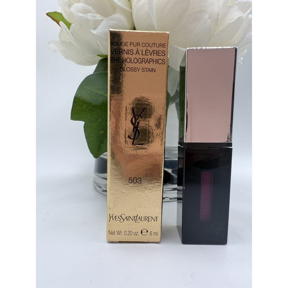 Ysl Yves Saint Laurent The Holographics Glossy Stain 503 NEON PRUNE 0.2oz / 6ml