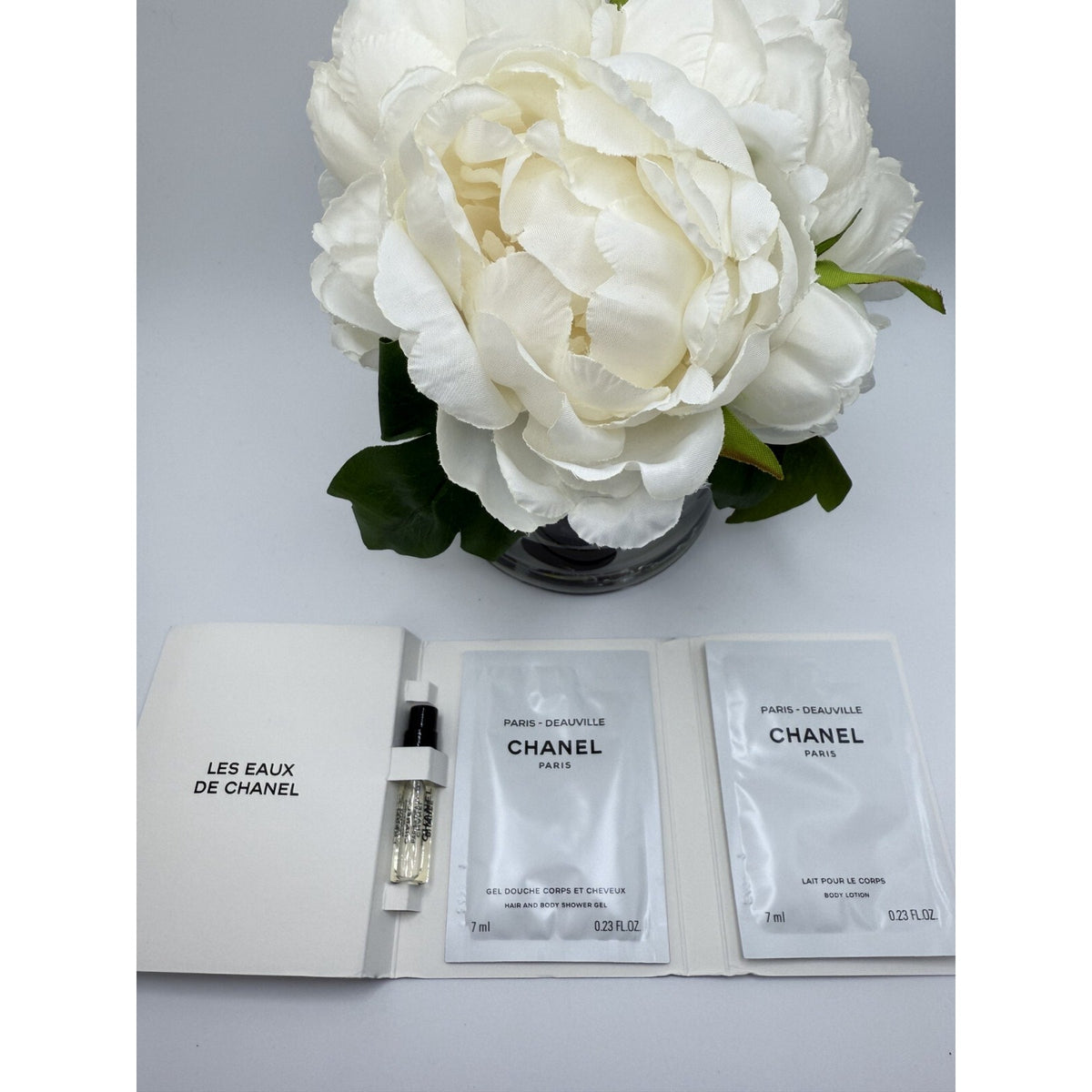 CHANEL Paris Deauville EDT Sample Spray 1.5mL + Shower Gel 7mL + Body Lotion 7mL