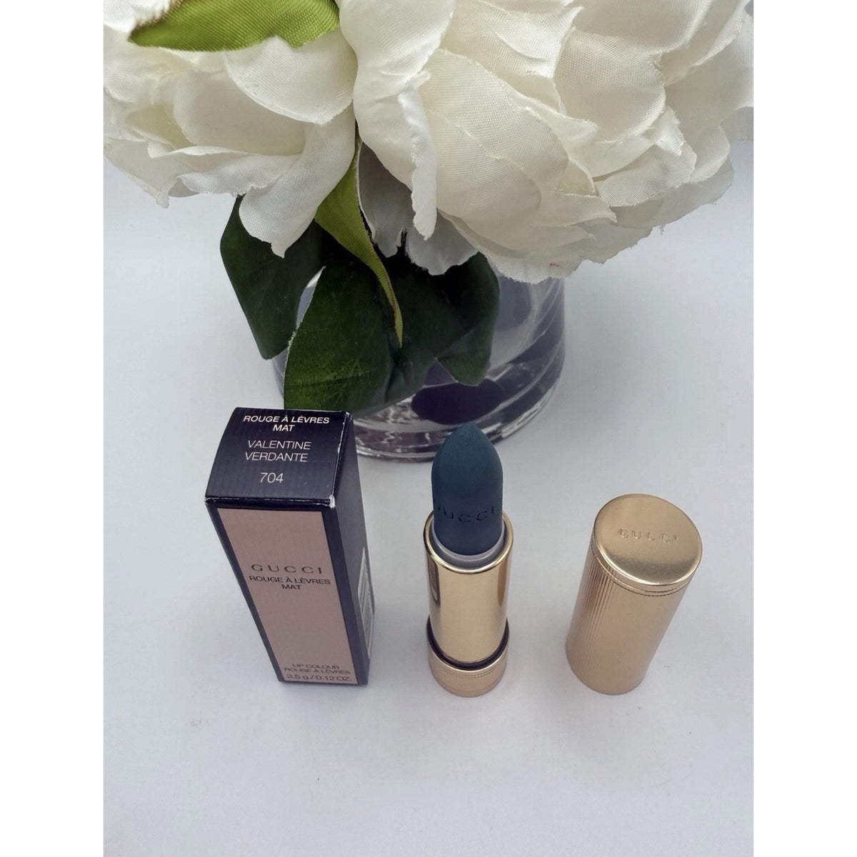 Gucci Lipstick 704 Valentine Verdante Rouge Mat 3.5g / 0.12oz Full Size New