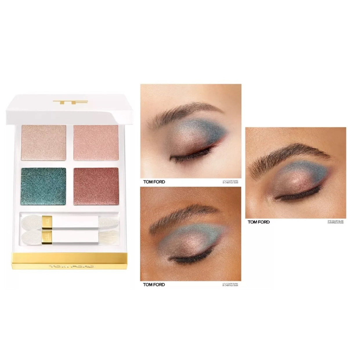 Tom Ford Soleil Eye Color Quad 01 Emerald Dusk Eye Shadows Full Sz .21oz/6g NEW