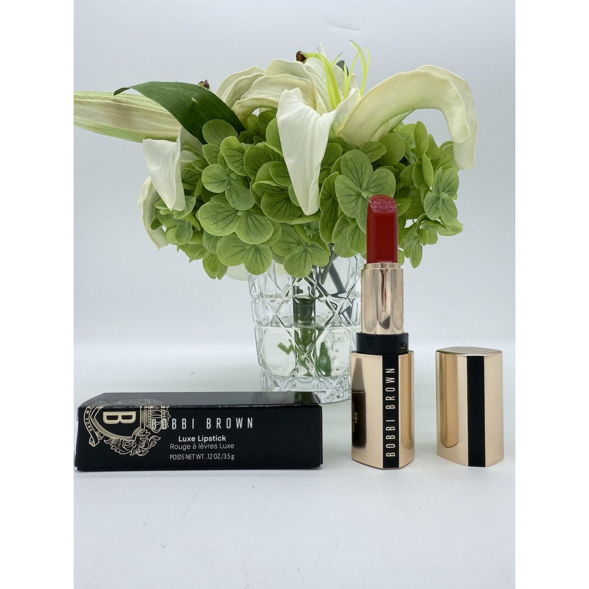 Bobbi Brown Luxe Lipstick Metro Red 801 Full Size .12oz / 3.5g