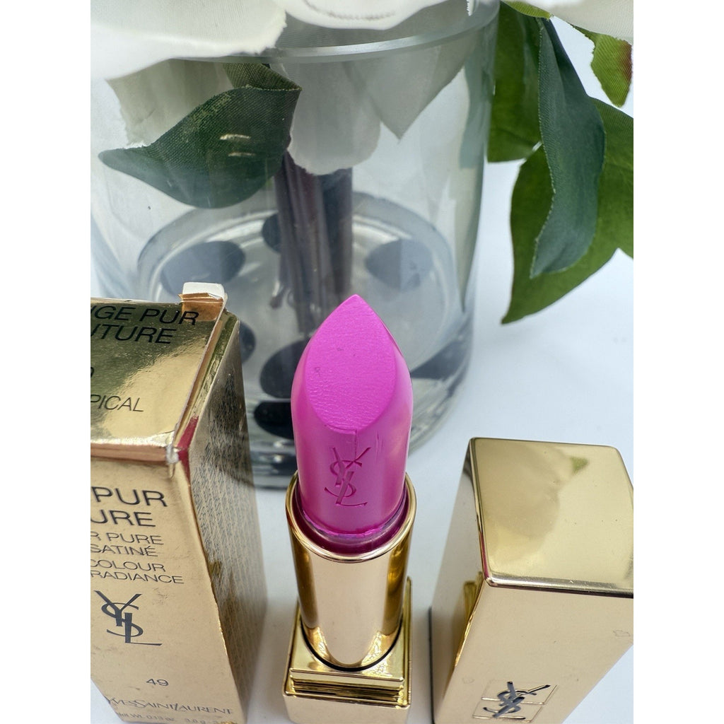 Yves Saint Laurent ROUGE PUR COUTURE SATIN LIPSTICK 49 Rose Tropical 99% Full