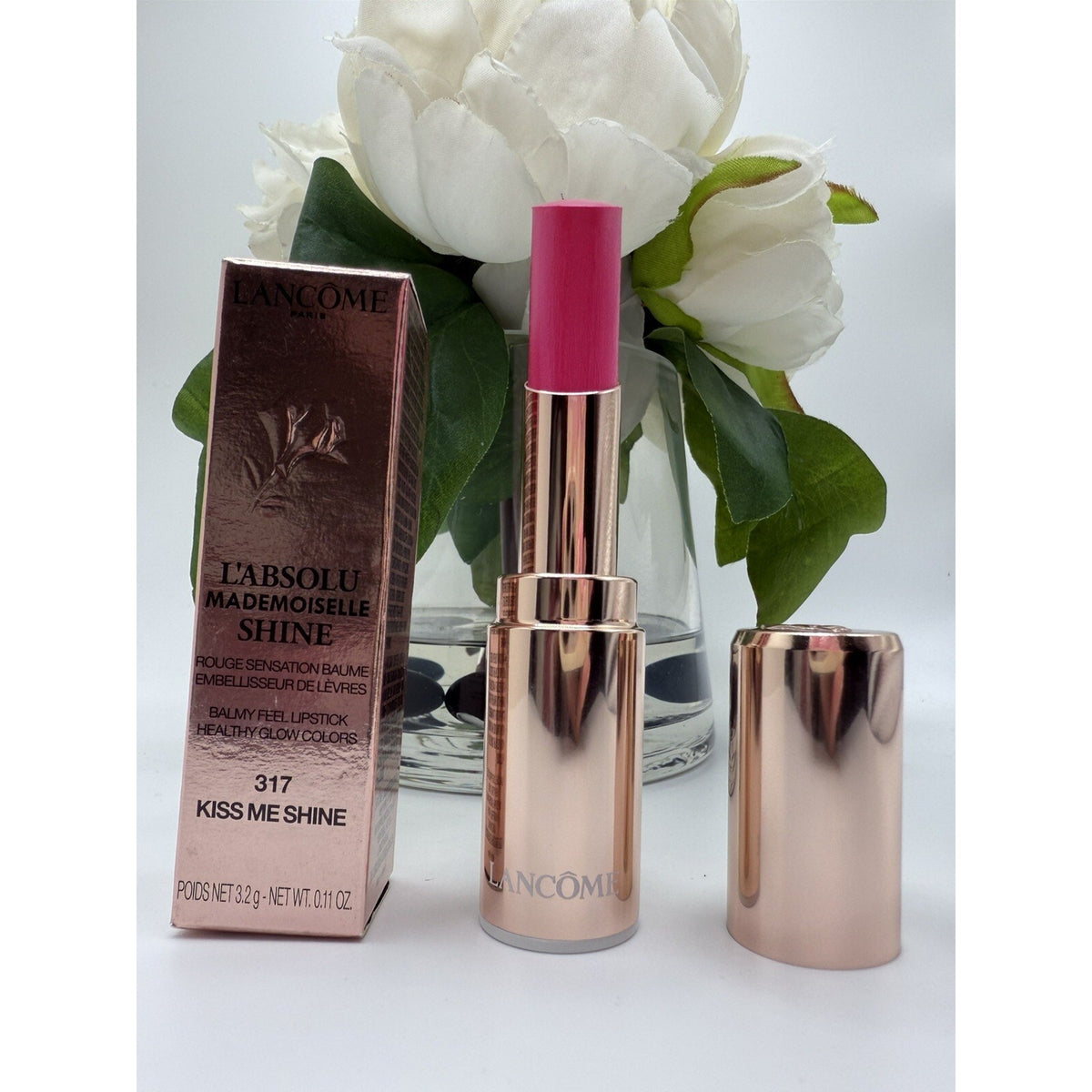 Lancome L'absolu Mademoiselle Shine Balmy Feel Lipstick 317 Kiss Me Shine .11oz