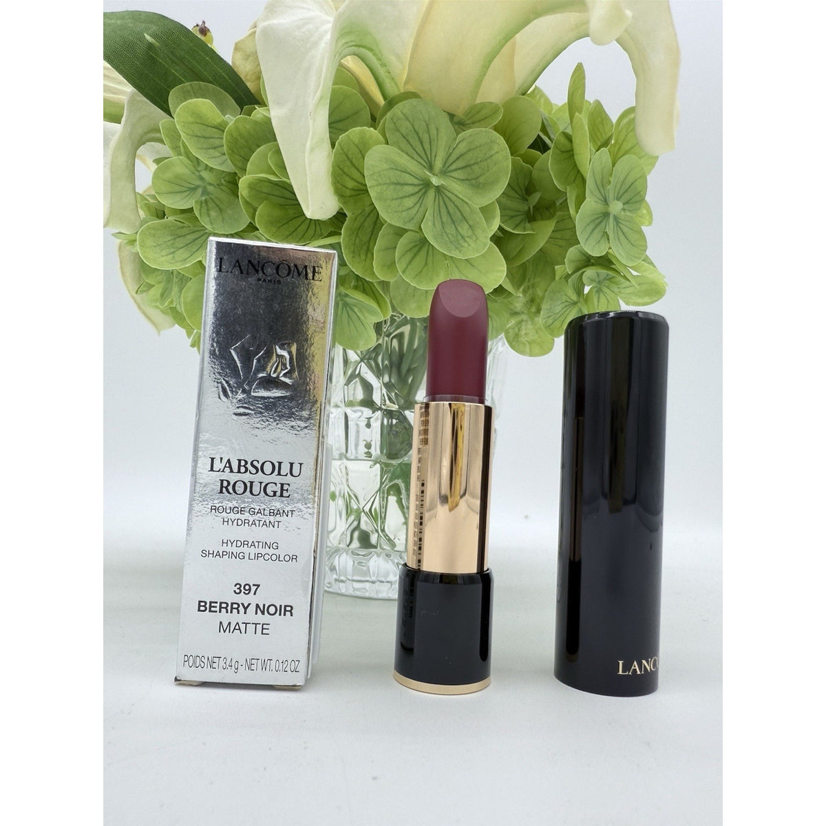 LANCOME L'Absolu Rouge Hydrating LipColor Berry Noir 397 MATTE .12oz / 3.4g