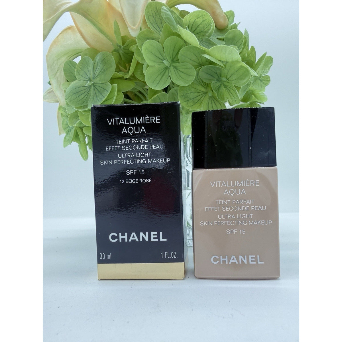 Chanel Vitalumiere Aqua Ultra-light Skin Perfecting Makeup Spf 15 12 BEIGE Rose