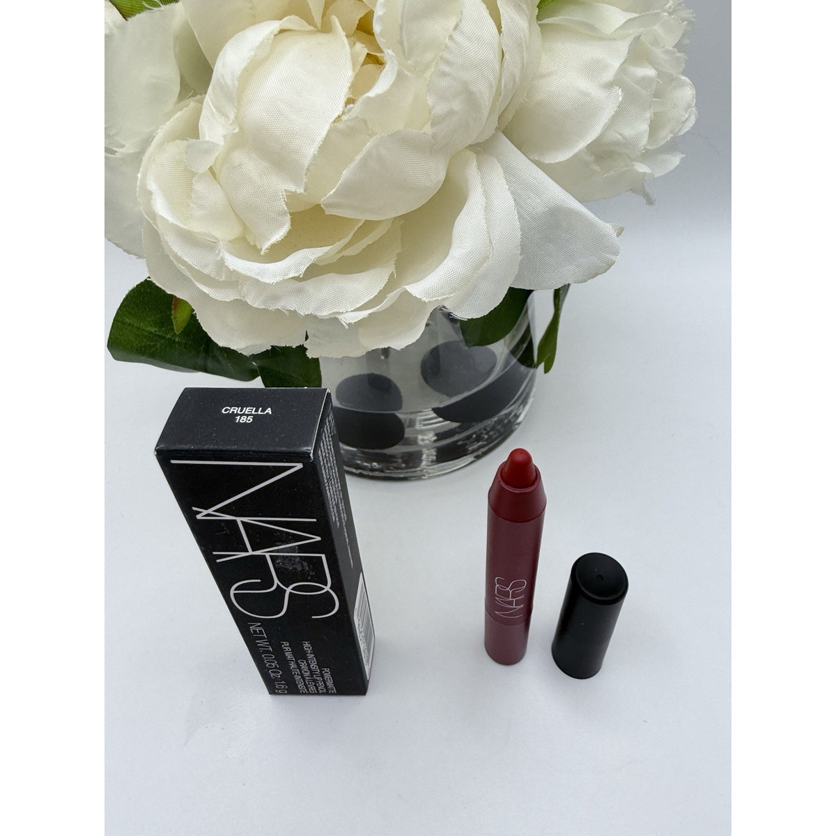 NARS Powermatte Lip Pencil - 185 Cruella - scarlet red - 0.05oz/1.6g Mini Size