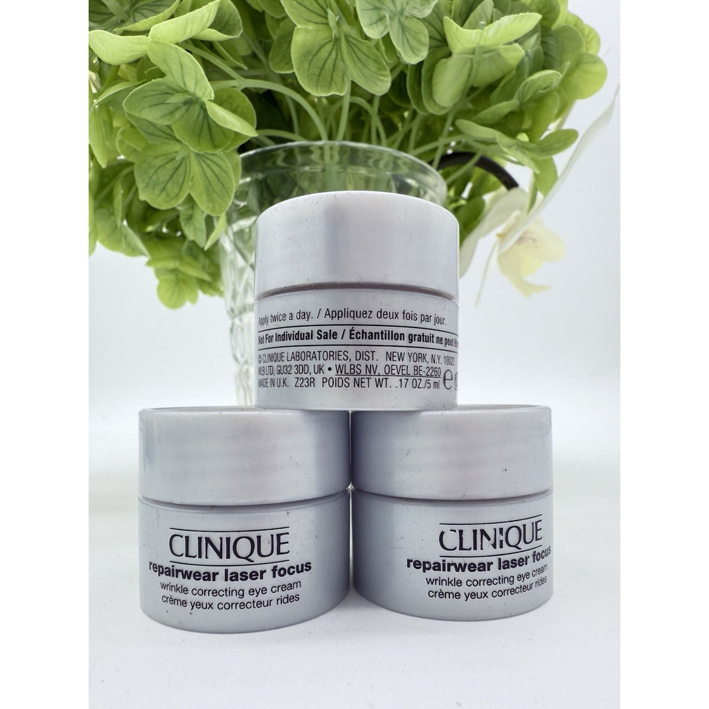 3 Clinique Repairwear Laser Focus Wrinkle Correcting Eye Cream .17oz Ea =Full Sz