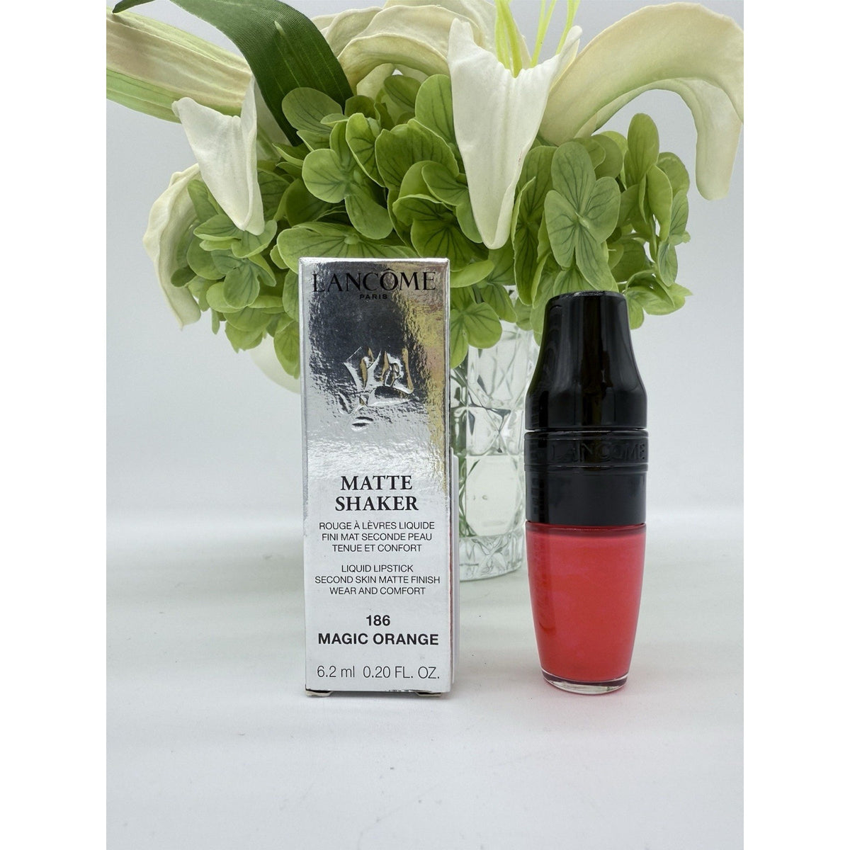 Lancome Matte Shaker Liquid Lipstick 186 Magic Orange - FULL SIZE NIB