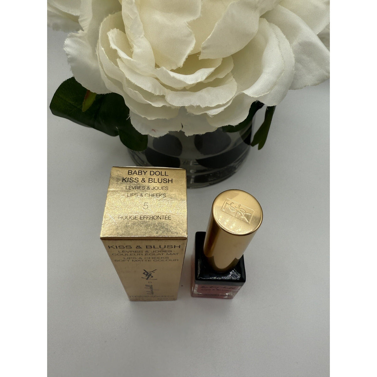 YSL Yves Saint Laurent Baby Doll Kiss & Blush # 5 Rouge Effronte .33 oz / 10ml