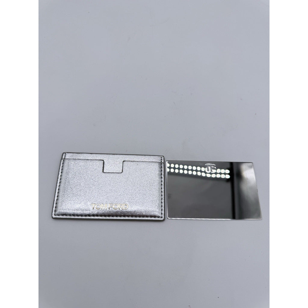 Tom Ford Pocket Mirror With Card Case Wallet Holder Silver