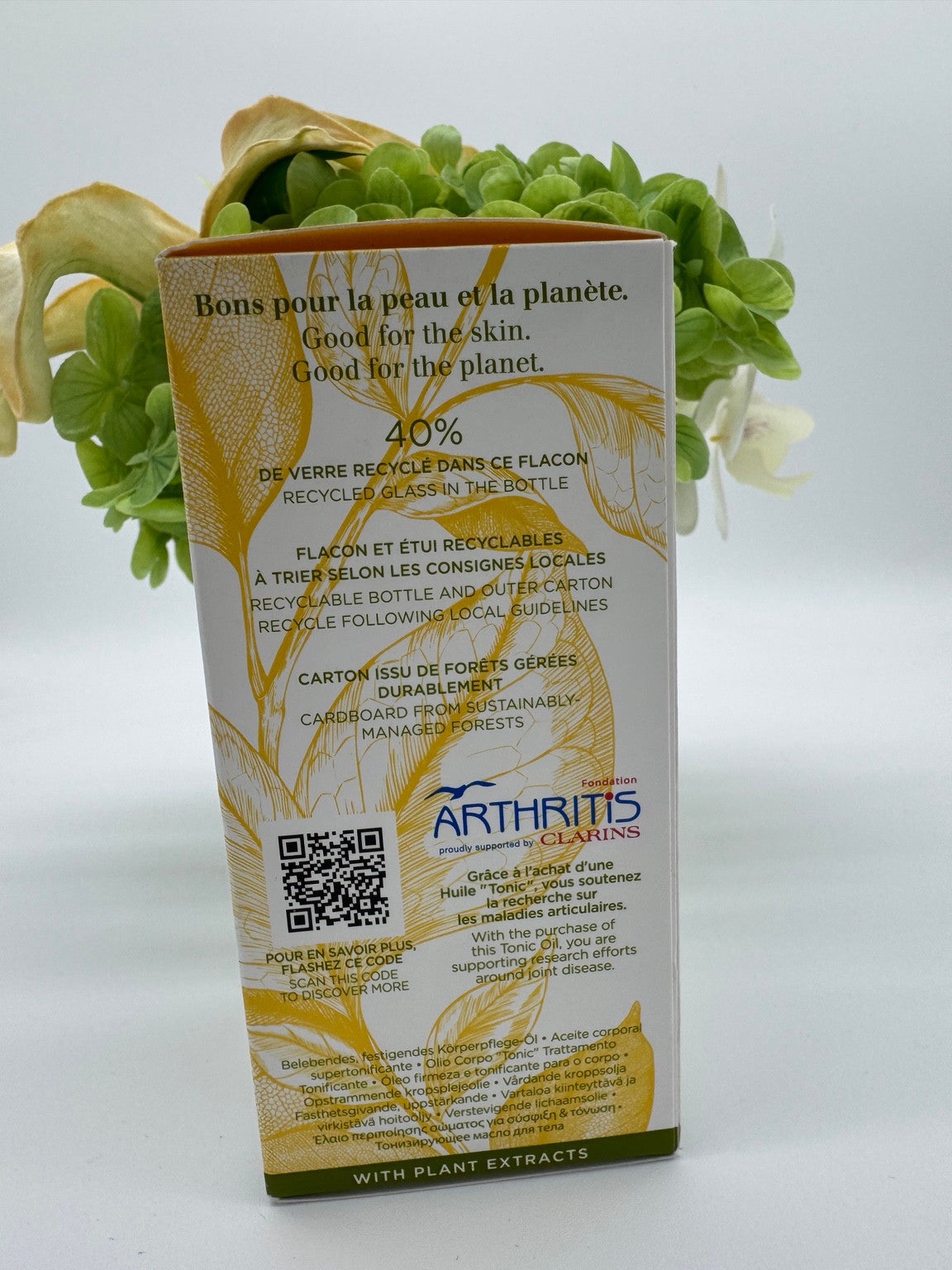 Clarins Aroma Tonic Treatment Oil 100 mL packaging reverse side