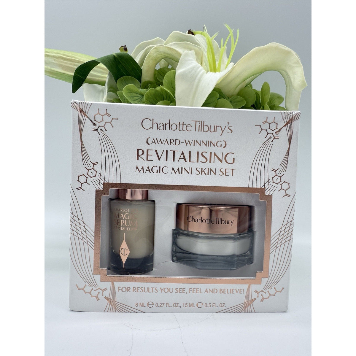 Charlotte Tilbury Magic Mini Skin Set Serum Elixir .27oz & Cream SPF 15 0.5oz
