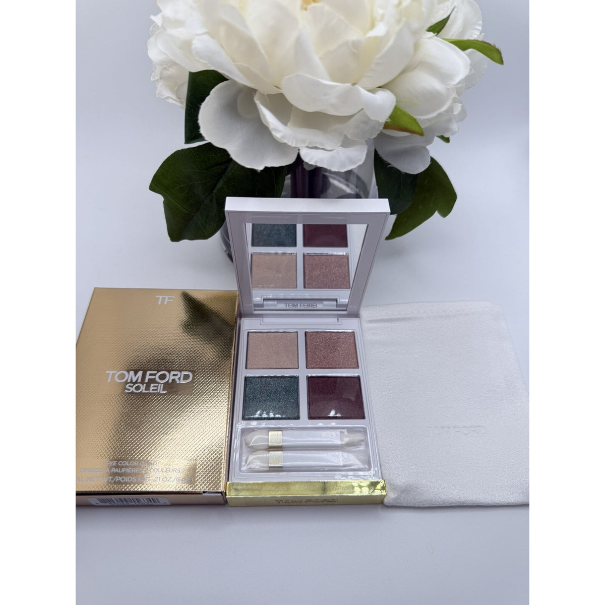 Tom Ford Soleil Eye Color Quad 01 Emerald Dusk Eye Shadows Full Sz .21oz/6g NEW