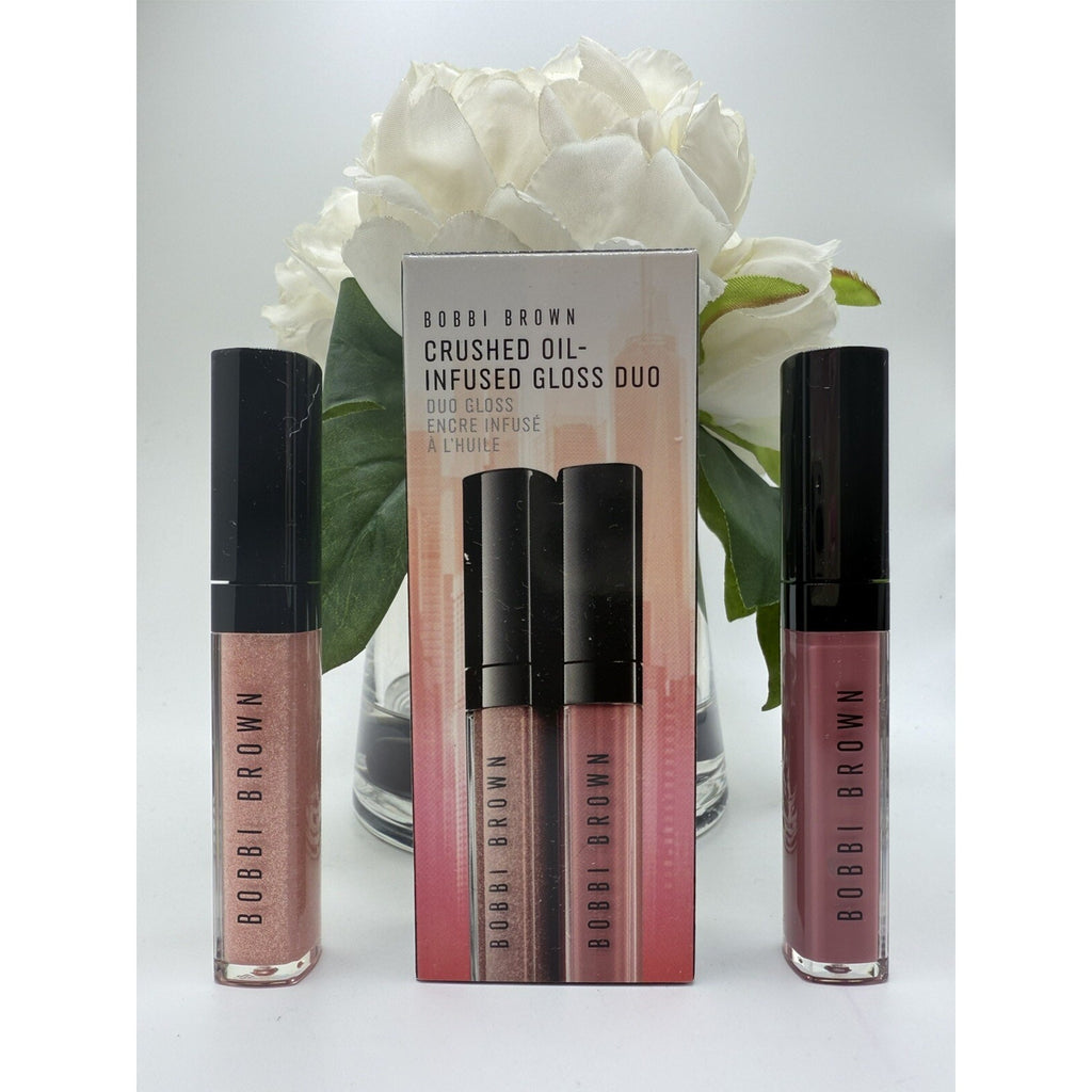 Bobbi Brown Crushed Oil-Infused Lip Gloss Duo Bare Sparkle & New Romantic