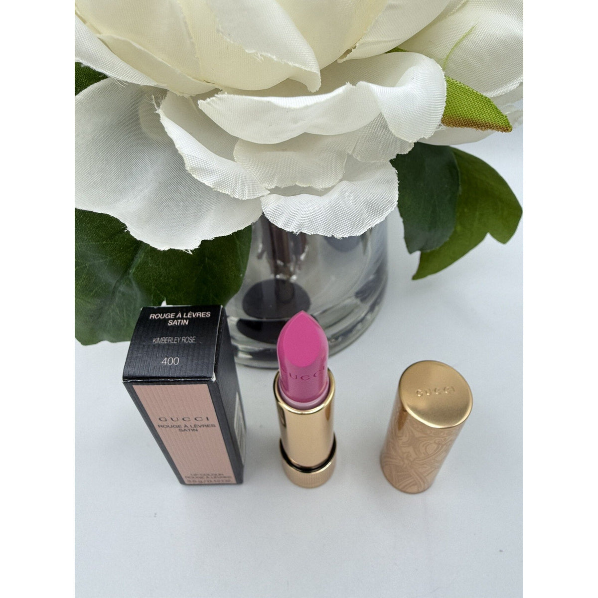 Gucci Beauty Satin Lipstick 400 Kimberley Rose 3.5g / .12oz Brand New In Box