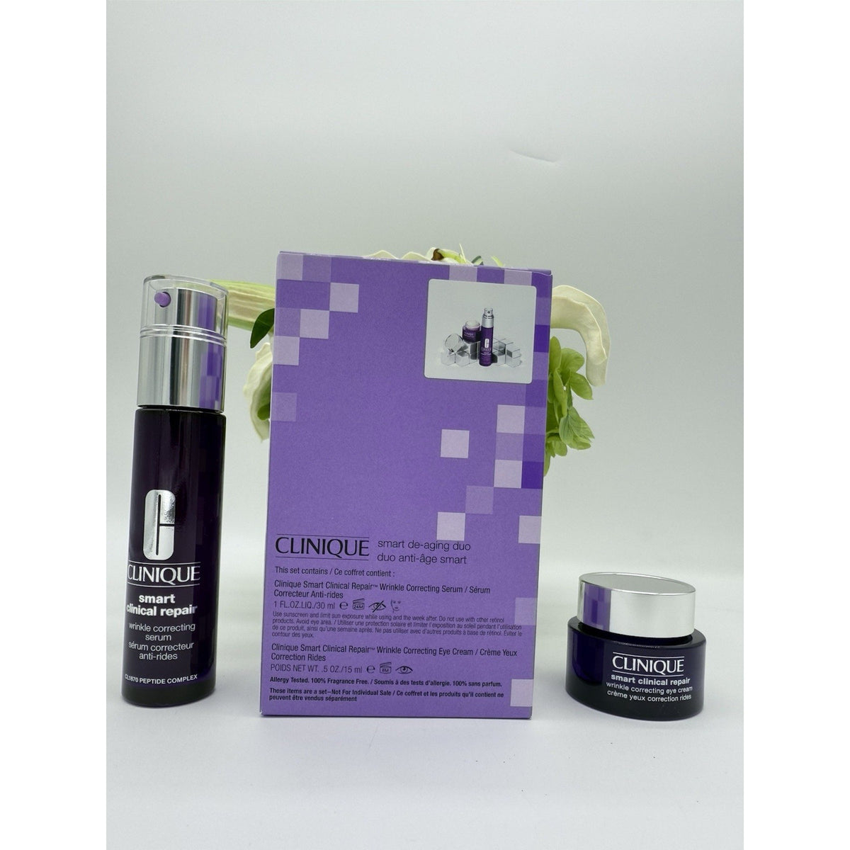 Clinique Smart Clinical Repair Wrinkle Correcting Eye Cream 0.5 oz & Serum 1oz