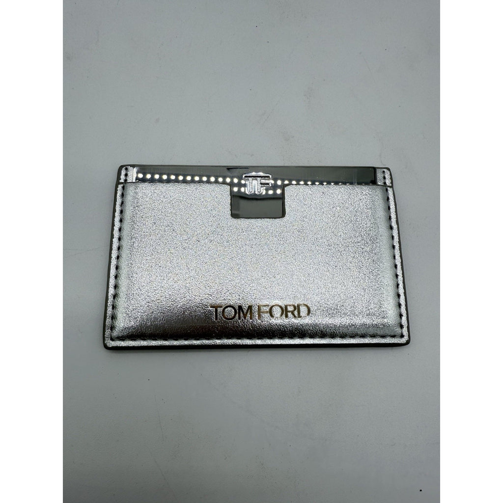 Tom Ford Pocket Mirror With Card Case Wallet Holder Silver