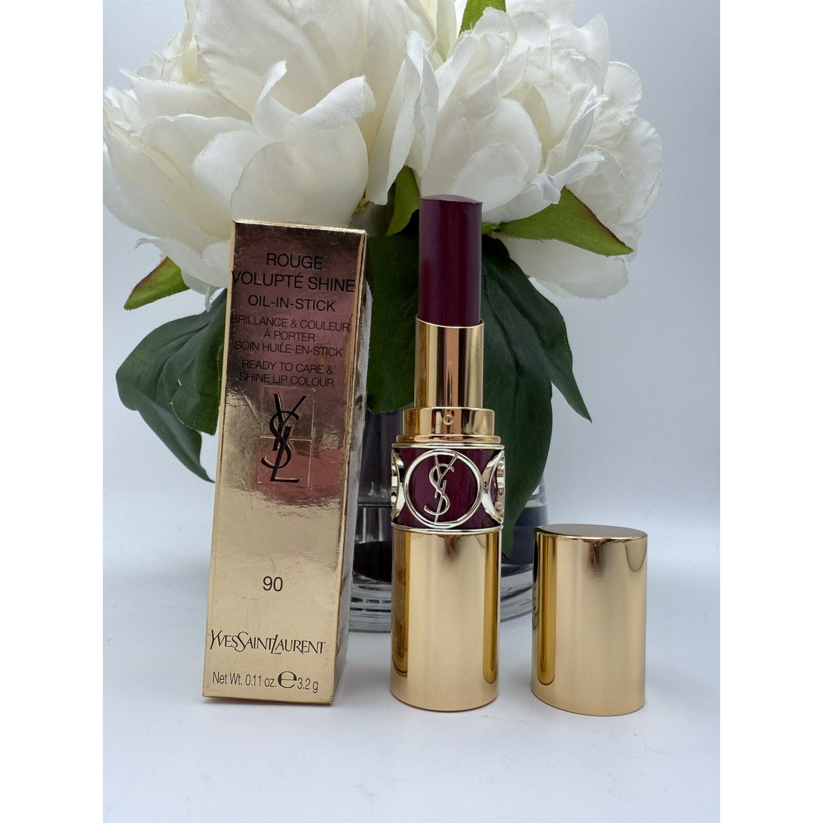 Yves Sait Laurent YSL Rouge Volupté Shine Oil-In-stick 90 Plum Tunique 0.11 Oz
