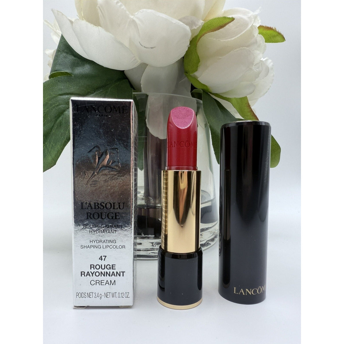Lancome L’ABSOLU ROUGE Lipstick 47 ROUGE RAYONNANT Cream 3.4g / .12 Oz