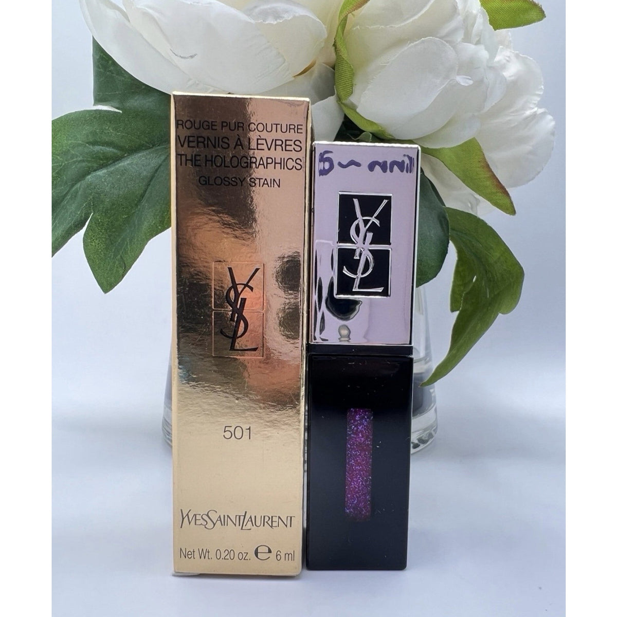 YSL Yves Saint Laurent Exclusive Glossy Stain Holographics Arcade Pink 501