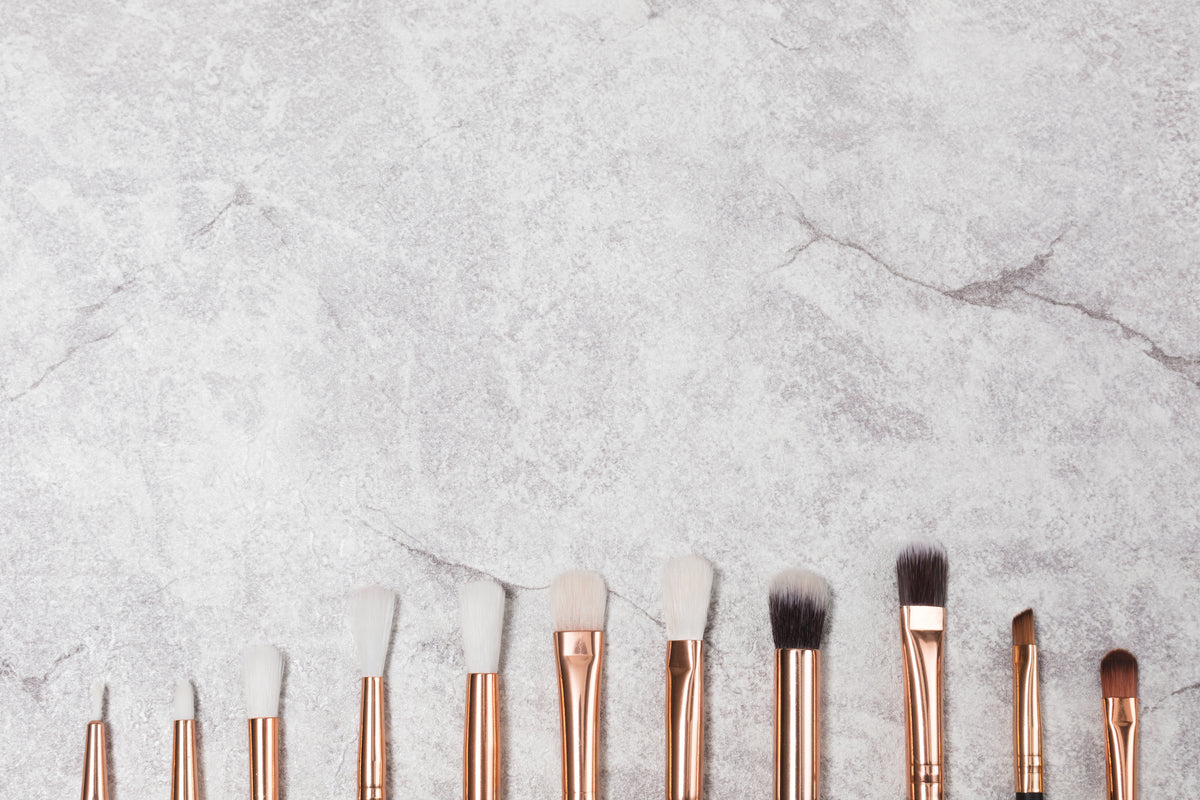A collection of makeup brushes
